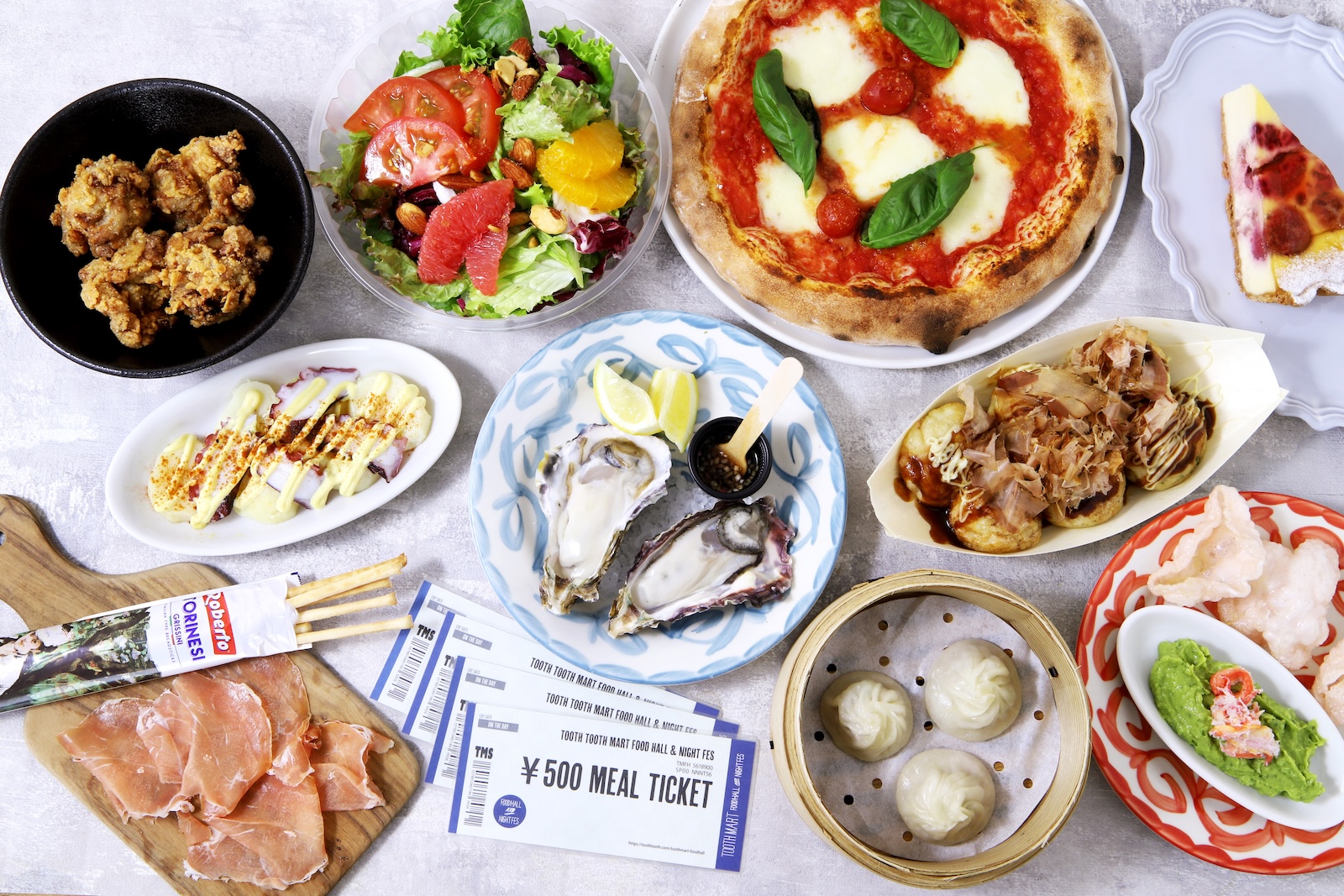 9ショップの料理が並んだ画像